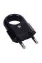 Line flat plug with ring, 10A, black