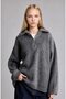Oversized Polo Collar Short Zipper Anthracite Sweater H2635Ax26Wn - 3