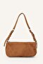 Women's Buckle Detailed Suede Baguette Shoulder Bag G6863Axns