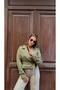 Women's Crop Oversize Short Trench Coat with Belt Detail, Seasonal Stylish Jacket - 5
