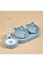 3-in-1 tiltable bowl, gravity water bottle, pink. - 3