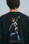 Men's Oversize Sweatshirt Western Spirit Printed Black – Crew Neck, 3 Thread Raster Fleece - 4