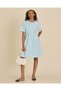 Senior Girls Blue Jacquard Short Sleeve Dress - 5