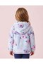 Girls Blue Floral All Over Print Fur Hooded Sweatshirt - 4