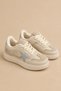 Zoom Kids Star Detailed Casual Sneaker Comfortable Sole Lace-Up Sports Shoes - Beige - 2