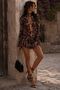 Accessory Detailed Layered Ruffle Flared Mini Dress - 6