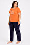 Plus Size Sweet Dreams Summer Orange Pajama Set - 2