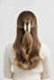 White Heart-Shaped Iridescent Hair Clip with Latch, Stylish Design for Women - 2
