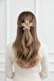 Large Size Lilac Hair Clip with Floral Figures and Yellow Details - 2