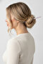 Marble Patterned Lilac White Twisted Hairpin Stick Women's Hair Accessory - 3