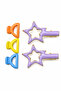 Children's Hair Clip Set, Star and D Shaped Colorful Clips 5-Pack