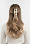 Stylish Bow Design Cream Color Latch Hair Clip - 2