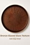 Brown Sparkling Glass Cake Plate with 6 Gold Edges - - 5