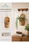Hand Knitted Wall Flowerpot Wicker Decorative Hanging Organizer Magazine Newspaper Gift 30X15 cm - 2