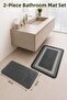 2-Piece Bathroom Mat Set - Massage-Enhancing, Non-Slip Base with Suction Cups, Quick-Drying Water-Absorbing Mat - 5