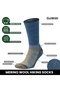 Merino Wool Sole Bottom Towel-Lined Seamless Hiking Walking Activity Women's Men's Thermal Socks 3592 - 3