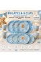 Baby Boy Birthday Party Set Blue Teddy Bear 8 Plates 8 Cups