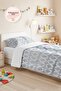 Gray Geometric Modern Single Pique Set - Blue and White Quilted Seasonal Bedspread 160X220 cm