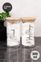 Double Bamboo Lid Makeup Cotton - Cotton Labeled Transparent Mica Jar Cotton Box Set Bathroom Organizer 300 ml