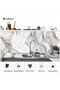 Vinyl White Marble Patterned Aluminum Plastic Wall Sticker (30X30) 4 Pieces - 6