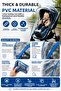 Universal Baby Stroller Rain Cover with Blue Stripes Transparent Pvc Rain Wind Dust Protective Cover - 7