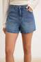 Koyu Mavi Yüksek Bel %100 Pamuk Denim City Şort TWOSS26SR00050 - 3