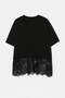 Siyah Etek Ucu Dantel Yumuşak Kumaşlı Örme Büyük Beden T-shirt TBBSS26BF00071 - 6