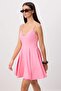 Pembe Eteği Belden Açılan Kısa / Mini Dokuma Elbise TWOSS26EL00190 - 2