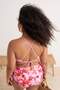 Pink Heart Accessory Detailed Strappy Plus Size Bikini Top Tbbss25Ct00008 - 3