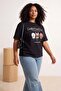 Black Dog Printed Oversize Fit Plus Size T-Shirt Tbbss26Bf00046 - 3
