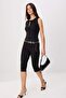 Black Fitted Keyhole Neck Sleeveless Interlock Knitted Blouse Twoss26Bz00341 - 2