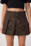 Kahverengi Mini Gabardin %100 Pamuk Leoparlı Şort Etek Şort & Bermuda TWOAW26SR00060 - 3