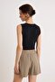 Light Khaki Lace-Up Soft Buttoned Mini Shorts Skirt Shorts & Bermuda Twoss26Sr00235 - 4