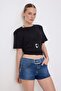 Blue Az Extra Mini Denim Shorts with Flexible Belt Detail Twoss26Sr00289 - 2