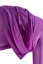 Mor Düz Regular Kapüşonlu Standart Kol Ekstra Crop Tül Örme Bluz TWOSS26BZ01077 - 10