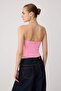 Pembe Straplez Gabardin Dokuma Bluz TWOSS26BZ00975 - 4