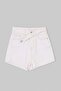 White Belt Detailed Denim Shorts Tdrss26Sr00024 - 4