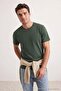 Gri-Lacivert-Taş-Bordo-Haki 5'li Paket Regular Fit Basic %100 Pamuklu T-ShirtTMNSS24TS00082 - 6