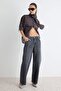 Antrasit %100 Pamuk Normal Bel Bilek Boy Wide Leg Jeans TWOAW27JE00088 - 8