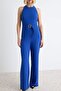 Cobalt Blue Halter Neck Regular Maxi Woven Jumpsuit Twoaw27Tu00005 - 4
