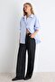 Blue Striped Oversize / Wide Fit Woven Shirt TWOSS23GO00144 - 2
