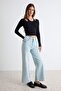 Açık Mavi Orta Esnek Normal Bel Culotte Jeans TWOAW27JE00043 - 2