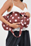 Polka Bag Polka Dot Bag / Polka Dot Shoulder Bag Brown & Pink (28*49) - 8