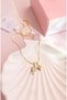 Xuping Necklace Women's Gold Color Letter F and Heart Zircon Stone Steel Necklace - 6
