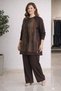 Women's Middle Age and Above Plus Size Kupra Tunic Trousers Mom Set 25548 - 2