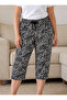 Soft and Comfortable Black and White Leopard Patterned Plus Size Capri Pajama Bottoms |   Flexible Waist, True Fit, Daily Comfort + 🎁   Gift Socks