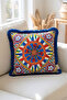 Cobalt Blue Tufted, Milano 9 Pattern Decorative 43X43Cm Square Throw Pillow Cover