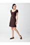 Bitter Coffee Slim Fit U-Neck Short Sleeve Knitted Mini Dress - 4