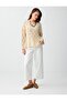 Stone Kayık Collar Long Sleeve Relaxed Cut Knitwear Blouse - 2