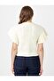 Ecru Crew Neck Hair Knit Patterned Knitwear Sweater - 5